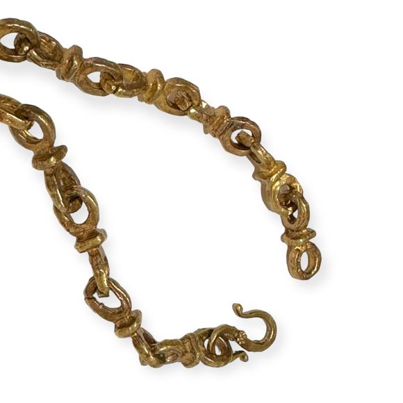 Vintage Sari Silk Multi Color Pom Pom Gold Chain Necklace - Picture 5 of 8